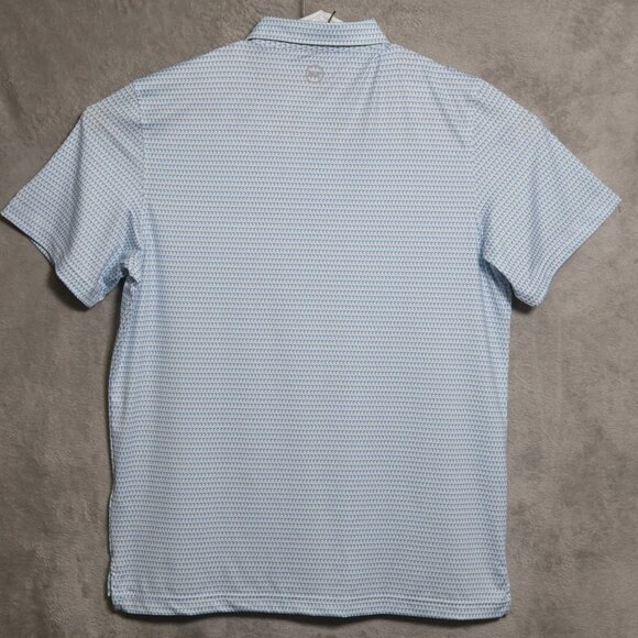 Vineyard Vines Polo Shirt Mens Large Blue White Sankaty On-The-Go Golf Marlin - Picture 4 of 10